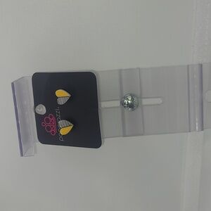 Paparazzi Costume Blue and Yellow Heart Earrings